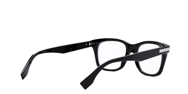 FENDI ESSENTIAL FE50060I 001 Shiny Black Round Men's Eyeglasses.