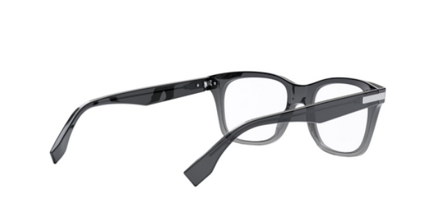 FENDI ESSENTIAL FE50060I 020 Transparent Grey Geometric Men's Eyeglasses.