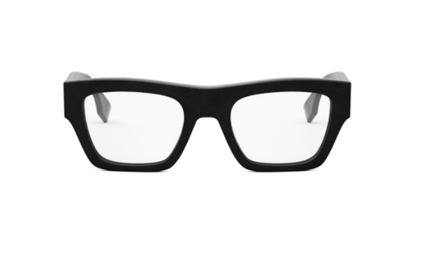 FENDI SHADOW FE50069I 002 Matte Black Soft Square Men's Eyeglasses.