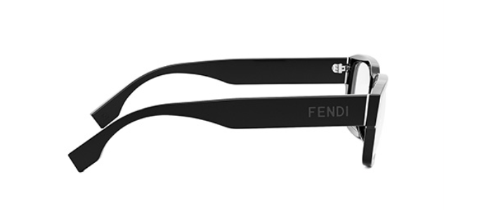 FENDI SIGNATURE FE50079I 001 Shiny Black Square Men's Eyeglasses.