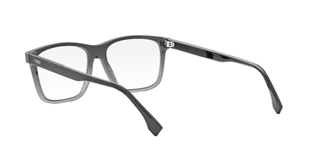 FENDI FINE FE50081I 020 Trasparent Grey Square Men's Eyeglasses.