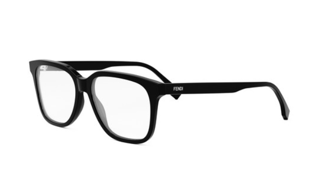 FENDI FINE FE50090I 001 Shiny Black Square Men's Eyeglasses.