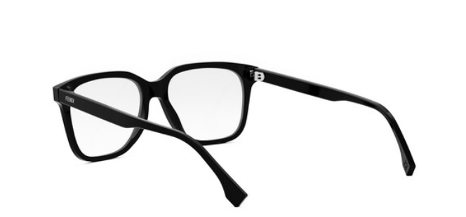 FENDI FINE FE50090I 001 Shiny Black Square Men's Eyeglasses.