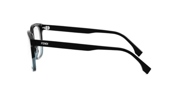 FENDI FINE FE50090I 005 Black/ Blue Square Men's Eyeglasses.