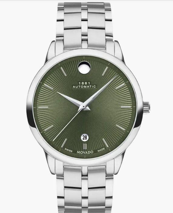 Movado 1881 Automatic Silver/Green 40mm Unisex Watch 0607852