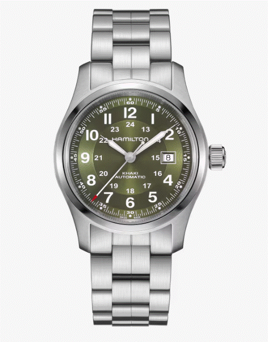 Hamilton Khaki Field Green dial Auto 42mm Stainless steel Men's Watch H70605160.