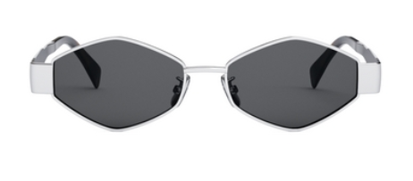 Celine Metal Triomphe CL40254U 16A Shiny Palladium/Smoke Women's Sunglasses