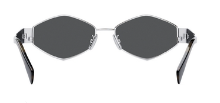 Celine Metal Triomphe CL40254U 16A Shiny Palladium/Smoke Women's Sunglasses