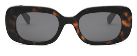 Celine 3 Dots CL 40287U 52A Shiny Havana/Grey Rectangular Women's Sunglasses