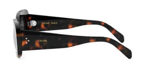 Celine 3 Dots CL 40287U 52A Shiny Havana/Grey Rectangular Women's Sunglasses