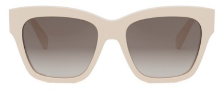 Celine TRIOMPHE CL40253I 25F Shiny White/Gradient Brown Geometric Women's Sunglasses.