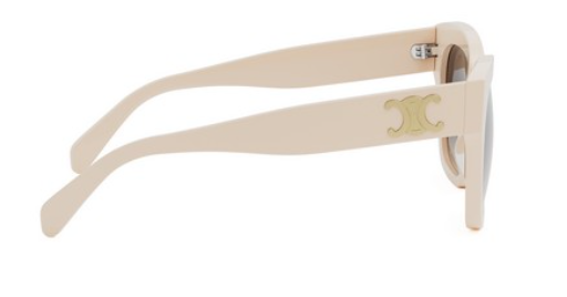 Celine TRIOMPHE CL40253I 25F Shiny White/Gradient Brown Geometric Women's Sunglasses.