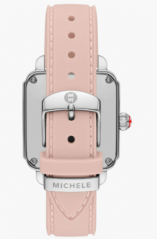 Michele Women's Deco Sport Gold Mother of pearl Pink strap Watch MWW06K000075