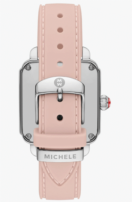 Michele Women's Deco Sport Gold Mother of pearl Pink strap Watch MWW06K000075