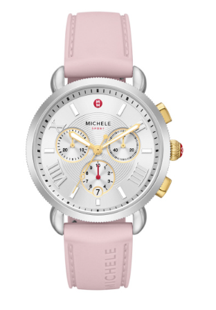 Michele Sporty Sport Sail White Dial with Pink Strap Women's Watch MWW01P000023