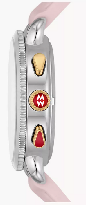 Michele Sporty Sport Sail White Dial with Pink Strap Women's Watch MWW01P000023