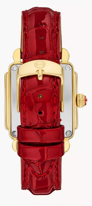 Michele Deco Mid Sport White Dial with Red Strap Women's Watch MWW06H000005