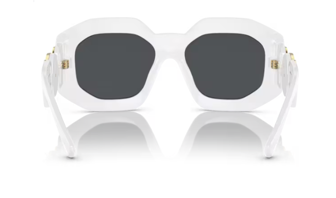 Versace 0VE4424U 314/87 White-Gold/Dark Gray Oval Women's Sunglasses