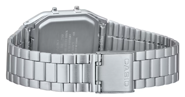 Casio Vintage Silver Watch with Green Dial Analog-Digital Watch AQ230A-3A