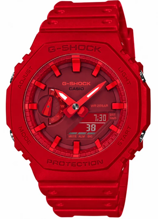 Casio G-Shock 2100 Series Analog & Digital Red Dial Men's Watch GA2100-4A