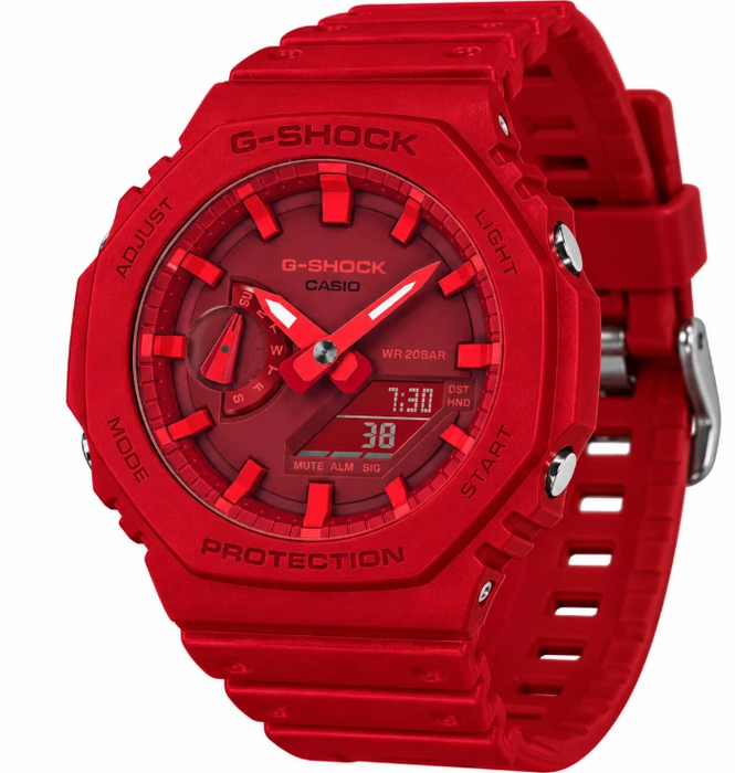 Casio G-Shock 2100 Series Analog & Digital Red Dial Men's Watch GA2100-4A