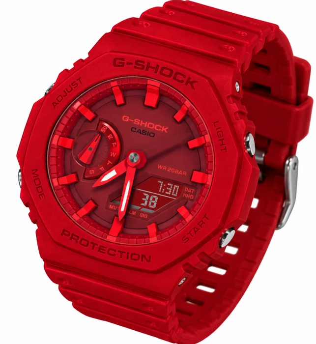 Casio G-Shock 2100 Series Analog & Digital Red Dial Men's Watch GA2100-4A