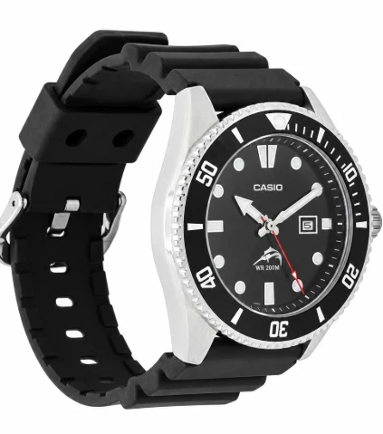 Casio Analog Black Dial Resin Strap Rotating Bezel Men's Watch MDV106-1A