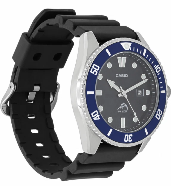 Casio Analog Blue Dial Resin Band Rotary bezel Men's Watch MDV106B-2AV
