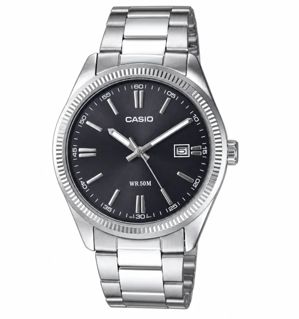 Casio Vintage Black Dial Stainless Steel Men's Watch MTP1302D-1A1VT