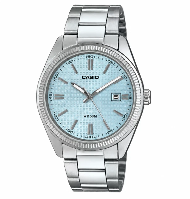 Casio Ice blue 38.5mm Dial Stainless Steel Men's Watch MTP1302PEC-2A
