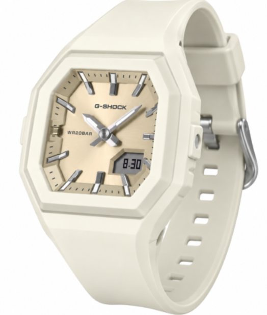 Casio G-Shock Analog-Digital Metallic White Dial Women's Watch GMAS160-7A