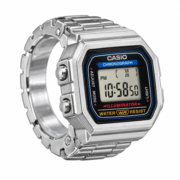 Casio Silver Ring Watch Digital Stainless steel Watch CRW002D-1A