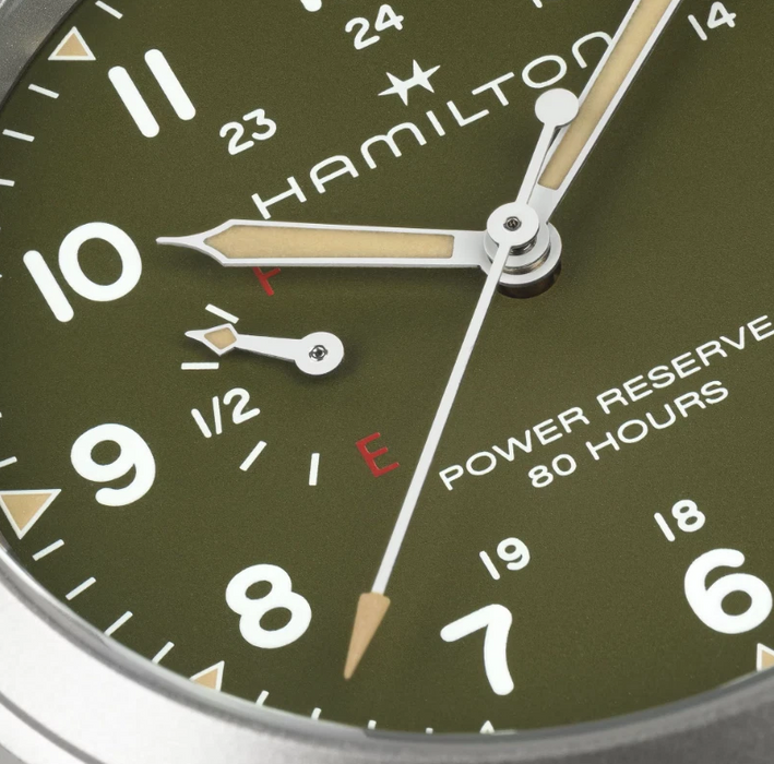 Hamilton Khaki Field Power Reserve Mechanical Green Dial Men's Watch H69509160