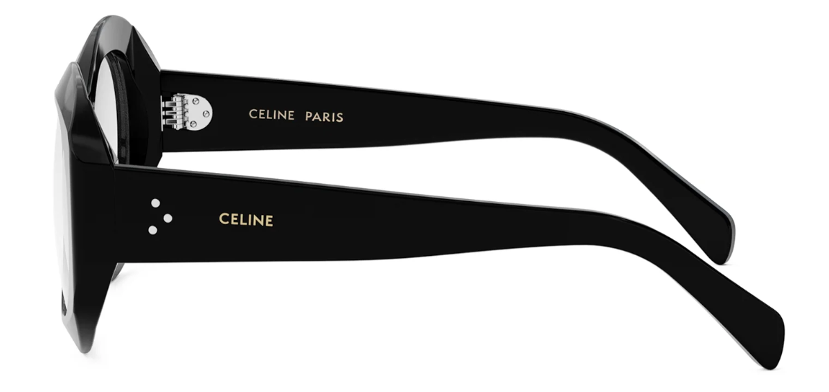 Celine 3 DOTS CL50149I 001 Shiny Black Round Women's Eyeglasses.