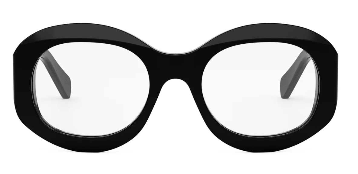 Celine 3 DOTS CL50149I 001 Shiny Black Round Women's Eyeglasses.