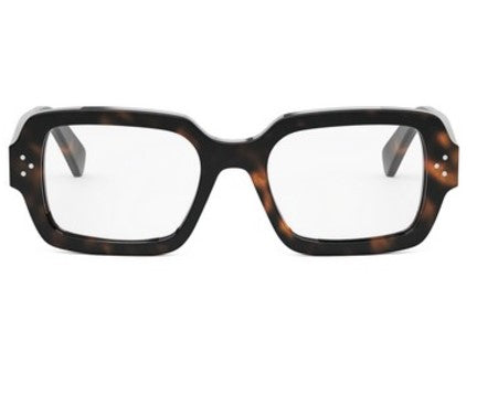 Celine 3 DOTS CL50147I 052 Shiny Dark Havana Square Women's Eyeglasses