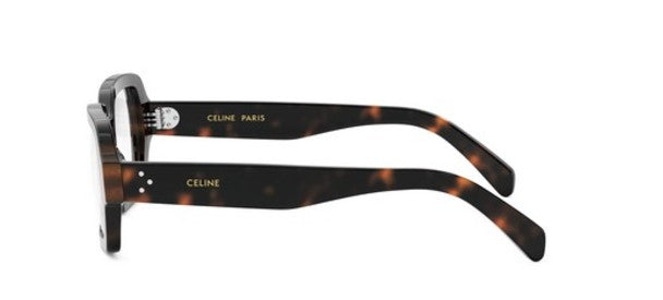 Celine 3 DOTS CL50147I 052 Shiny Dark Havana Square Women's Eyeglasses