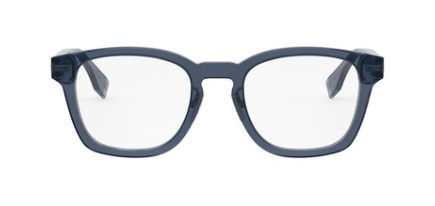 Fendi Fendi Essential FE50097F 090 Shiny Blue Round Men's Eyeglasses.