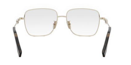 Fendi O'LOCK FE50102F 032 Shiny Clear Gold Squared Metal Men's Eyeglasses.