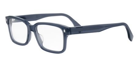 FENDI FE50030I 089 Turquoise Clear Geometric Men's Eyeglasses.