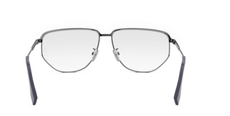 FENDI Travel FE50096U 012 Grey Clear Geometric Metal Men's Eyeglasses.