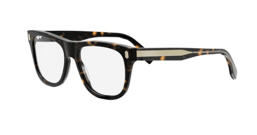 FENDI FE50070I 052 Shiny Dark Havana Round Men's Eyeglasses.