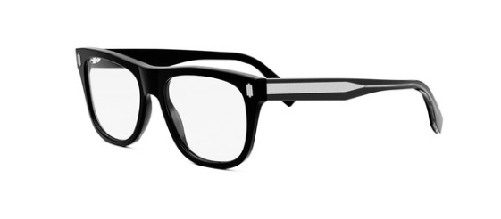 FENDI FE50070I 001 Shiny Black Round Men's Eyeglasses.