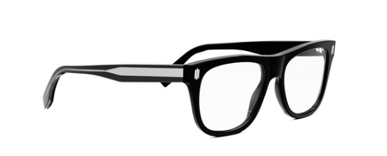 FENDI FE50070I 001 Shiny Black Round Men's Eyeglasses.