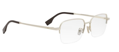 FENDI Travel FE50105F 032 Shiny Clear Gold Metal Men's Eyeglasses.