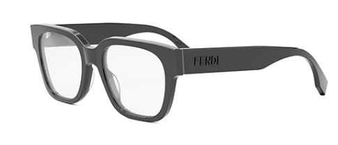 FENDI Signature FE50080I 020 Trasparent Grey Round Men's Eyeglasses.