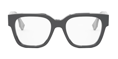 FENDI Signature FE50080I 020 Trasparent Grey Round Men's Eyeglasses.