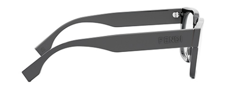 FENDI Signature FE50080I 020 Trasparent Grey Round Men's Eyeglasses.