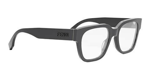 FENDI Signature FE50080I 020 Trasparent Grey Round Men's Eyeglasses.