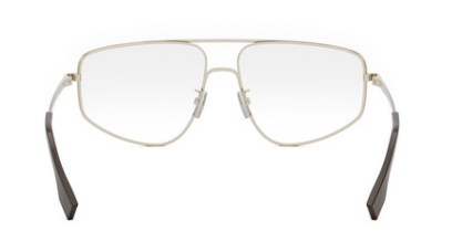 FENDI Travel FE50088U 032 Shiny Clear Gold Metal Square Men's Eyeglasses.